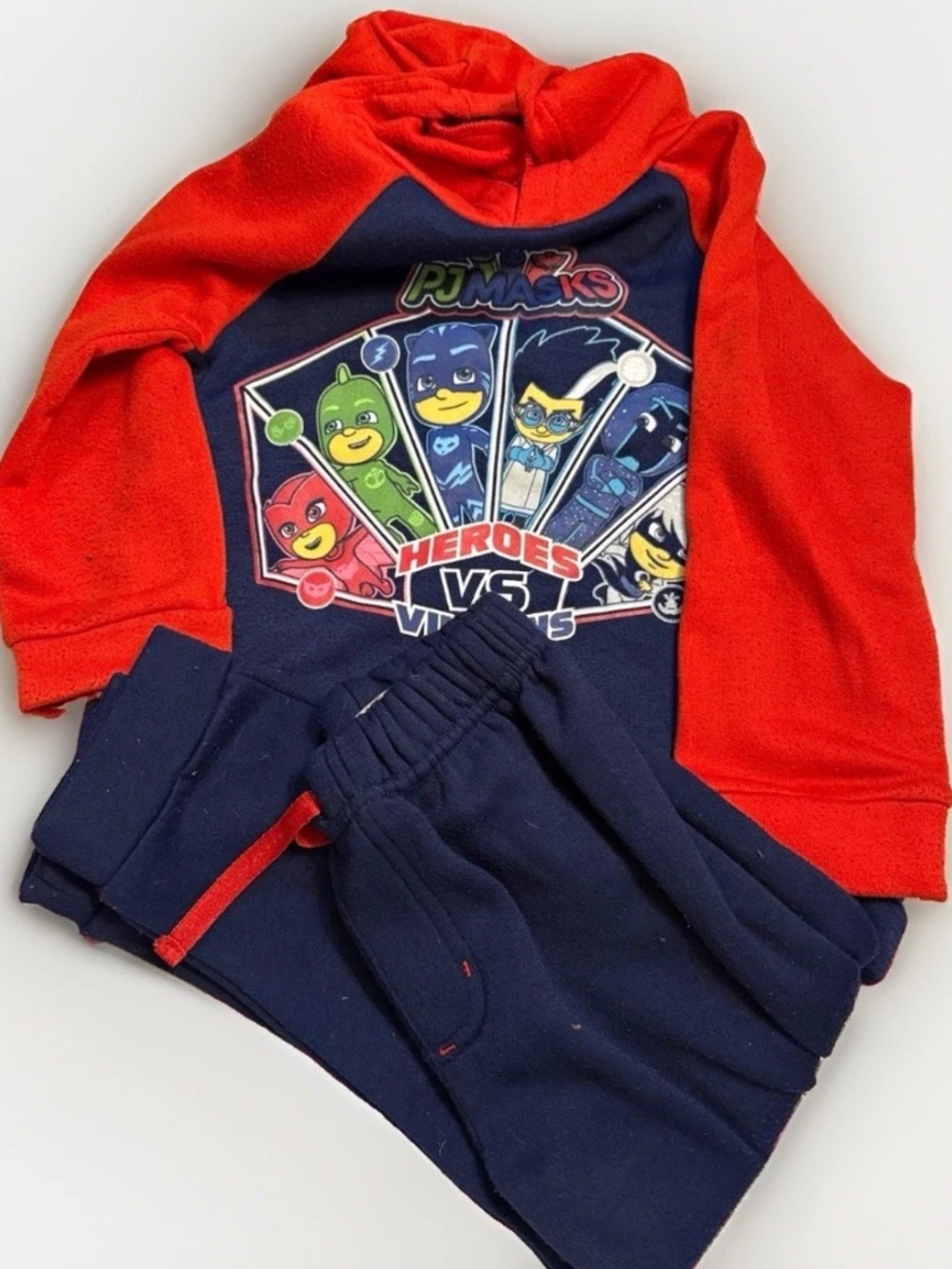 PJ Masks Heroes vs Villains Red Blue Hoodie Sweatshirt Pants Set